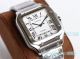 Swiss Grade Replica Cartier Santos Stainless Steel White Dial Watch (2)_th.jpg